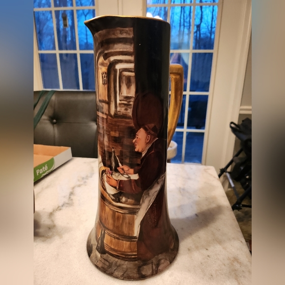 Vintage Limoges Complete handpainted Tankard Set, made in France RARE - Picture 6 of 9